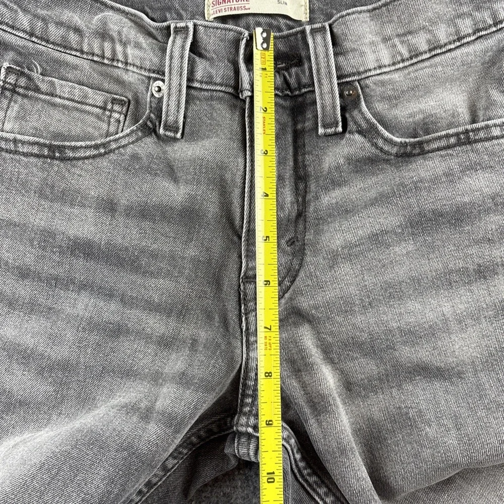 Signature by Levi Strauss & Co. Men's Slim Fit Jeans Grey Charcoal W28 L30 Y2K